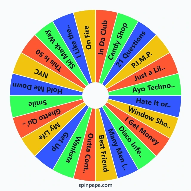 50 Cent Songs Picker Wheel