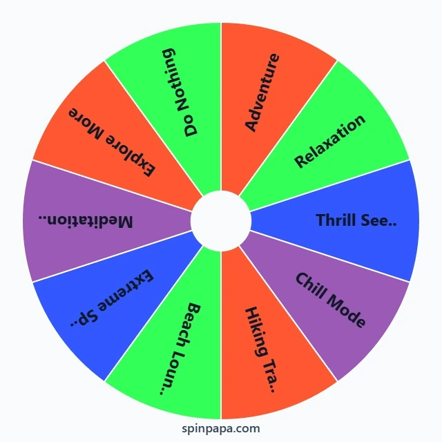 Adventure or Relaxation Picker Wheel