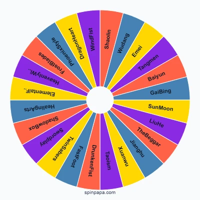 Age of Wushu Dynasty Martial Arts School Picker Wheel