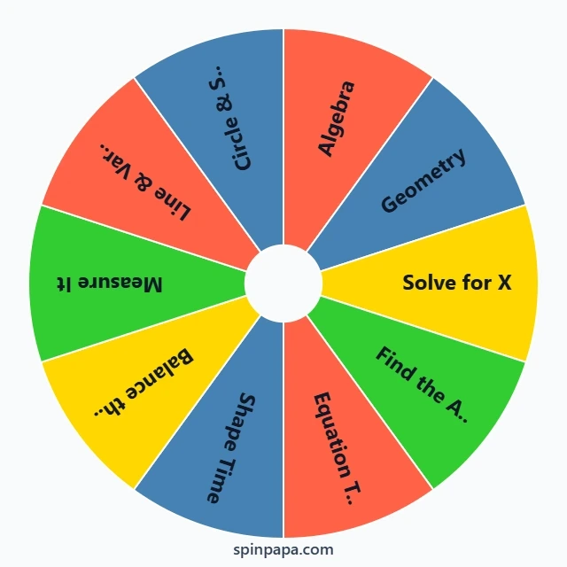Algebra or Geometry Picker Wheel - Spinpapa