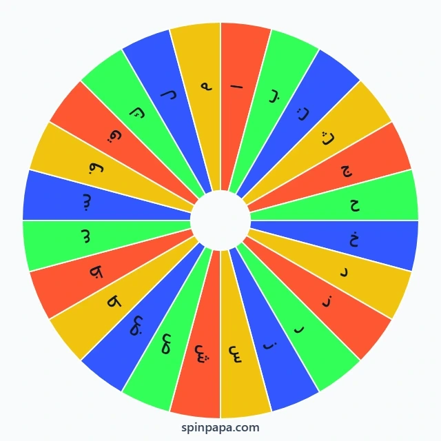 Arabic Letters Picker Wheel - Spinpapa