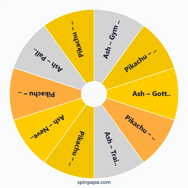 Ash or Pikachu Picker Wheel
