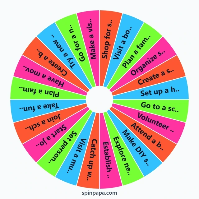 Back to School Bucket List Picker Wheel