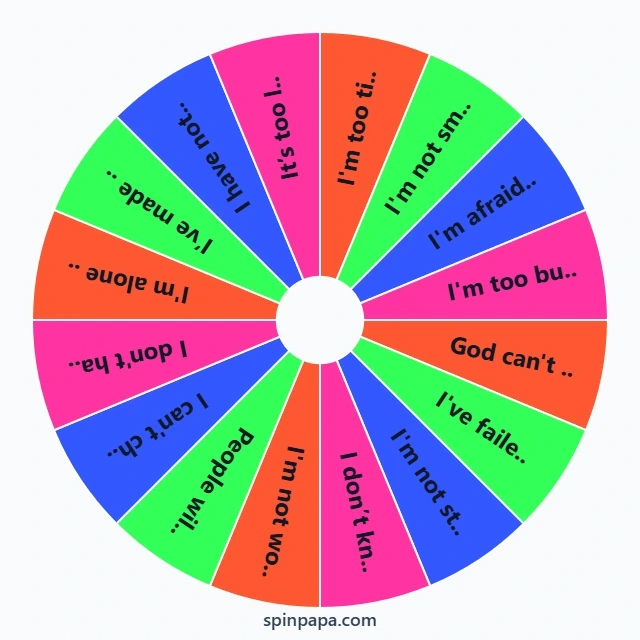 Bible Wheel of Excuses - Spinpapa