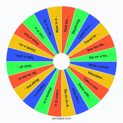 Bucket List Ideas Picker Wheel