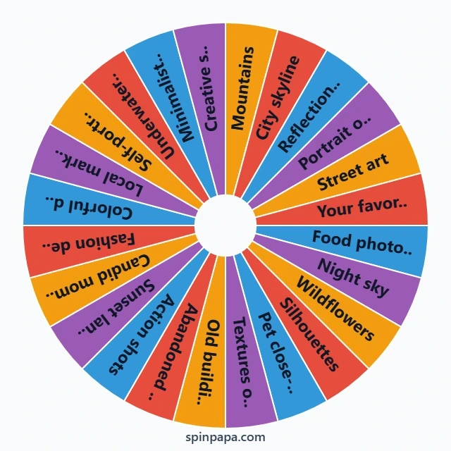 Creative Photography Subject Ideas Picker Wheel