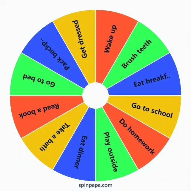 Daily Routine Vocabulary Wheel - Spinpapa