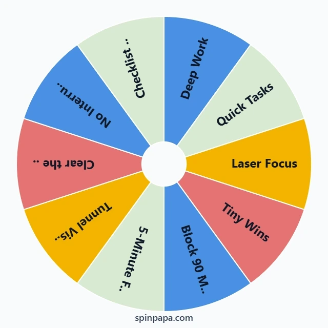 Task Picker Deep Work or Quick Tasks Picker Wheel - Spinpapa