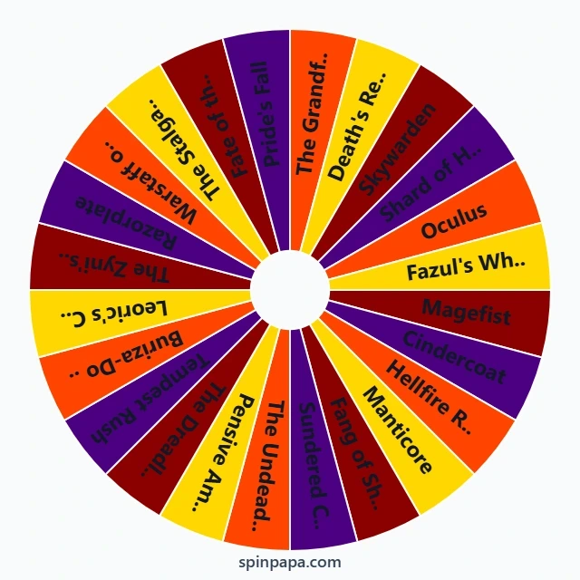 Diablo Legendaries Picker Wheel