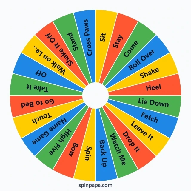Dog Training Activities Picker Wheel
