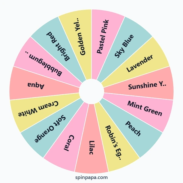 Easter Egg Color Chooser Wheel
