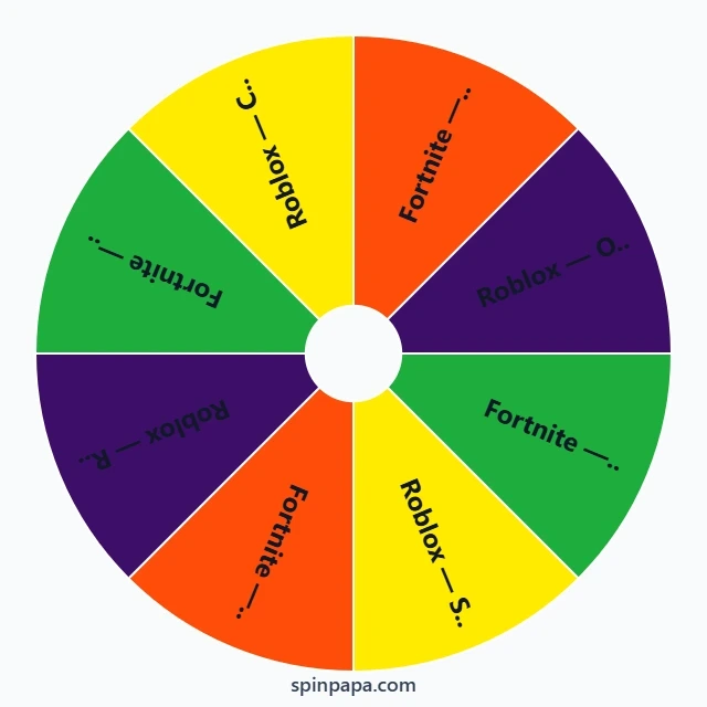 Fortnite or Roblox Picker Wheel