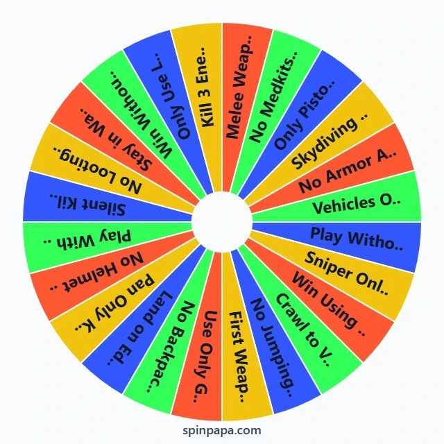 Free Fire Challenge Picker Wheel
