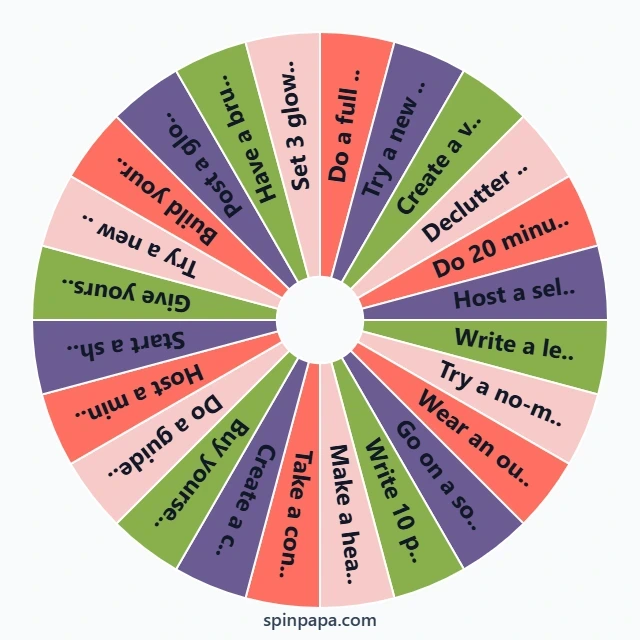 Glow-Up Activity Picker Wheel For Women - Spinpapa