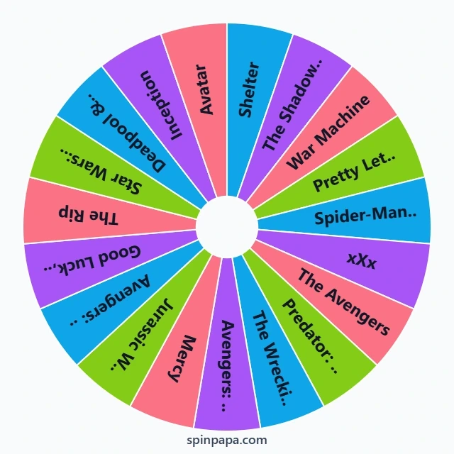 Hollywood Action Movies Picker Wheel