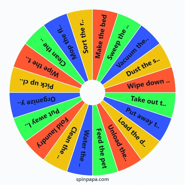 Household Chores Task Picker Wheel