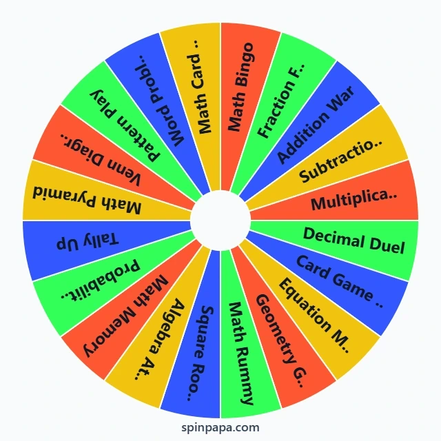 Math Card Games Picker Wheel - Spinpapa
