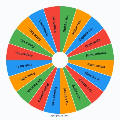 Minecraft Survival Strategy Picker Wheel