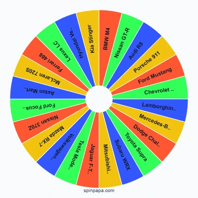 Need for Speed No Limits Car Picker Wheel