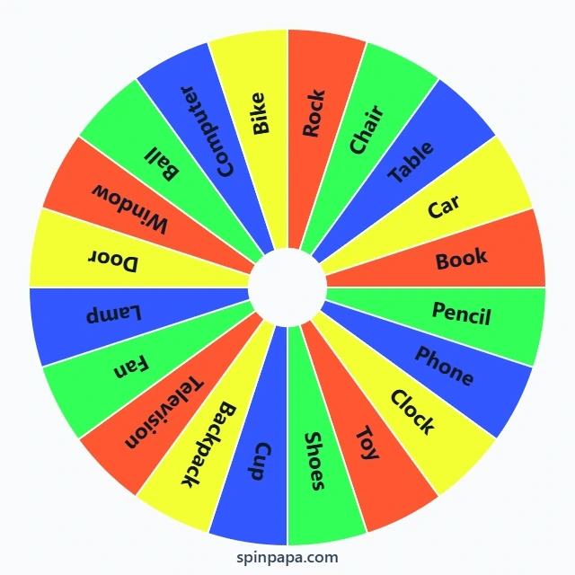 Inanimate Objects Wheel Non-Living Objects Picker Wheel - Spinpapa