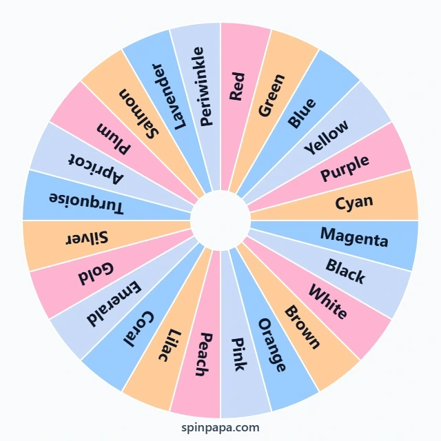 Original 64 Crayon Color Names Picker Wheel - Spinpapa