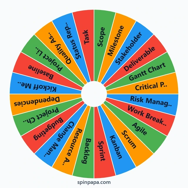 Project Management Terms Picker Wheel - Spinpapa