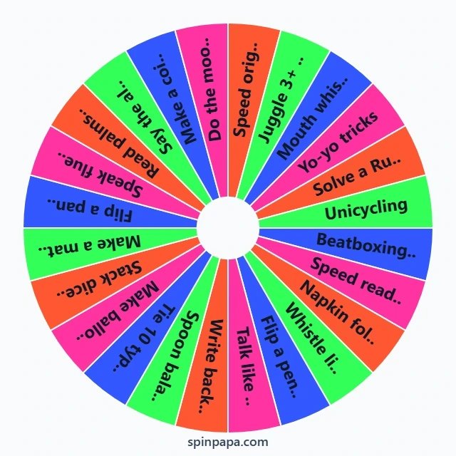 Random Weird Skills to Learn Picker Wheel - Spinpapa