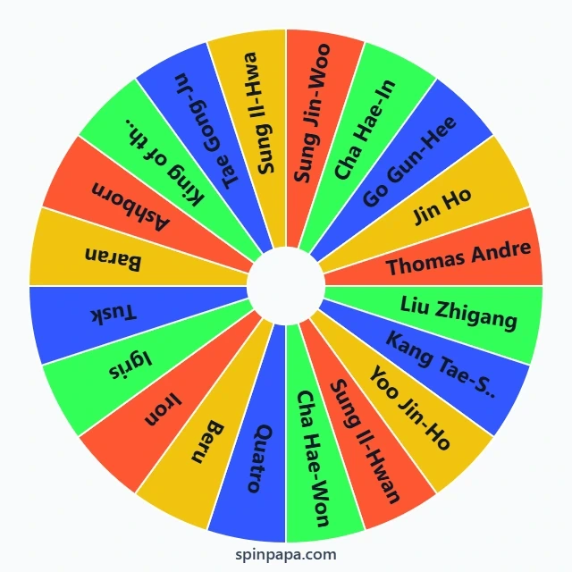 Solo Leveling Characters Picker Wheel
