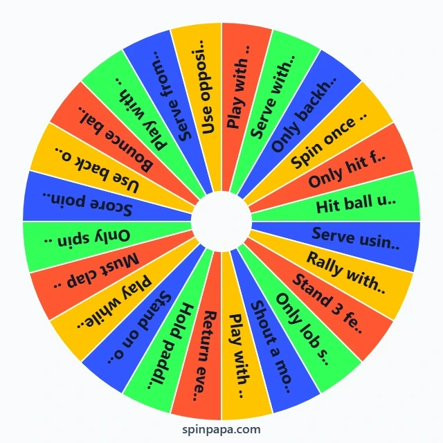 Table Tennis Crazy Challenge Picker Wheel 🏓