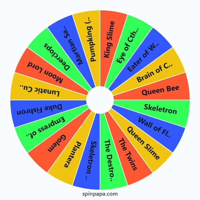 Terraria Bosses Picker Wheel