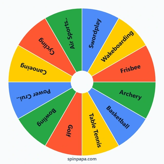 Wii Sports Resort Games Picker Wheel