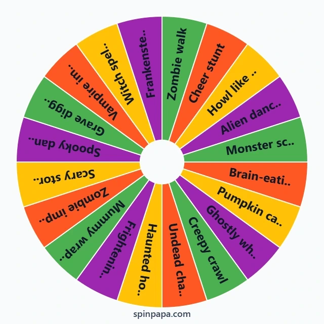 Zombies Activity Dare Wheel